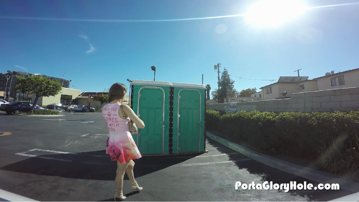 Rebel in the Porta Gloryhole for the First Time